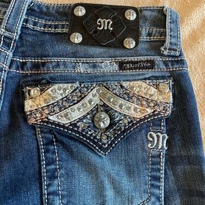 Miss Me mid-rise boot cut jeans, size 28.